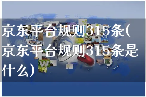 京东平台规则315条(京东平台规则315条是什么)_https://www.dczgxj.com_京东_第1张