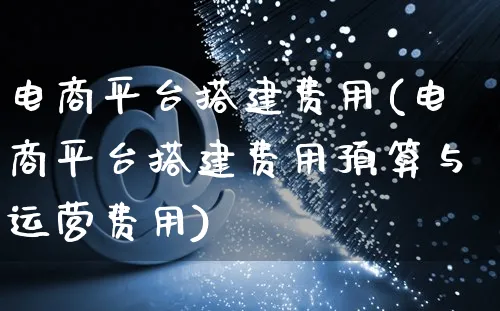 电商平台搭建费用(电商平台搭建费用预算与运营费用)_https://www.dczgxj.com_亚马逊电商_第1张