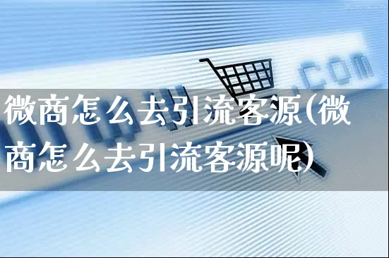 微商怎么去引流客源(微商怎么去引流客源呢)_https://www.dczgxj.com_直播带货_第1张