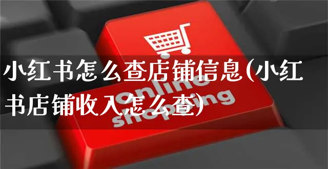 小红书怎么查店铺信息(小红书店铺收入怎么查)_https://www.dczgxj.com_小红书_第1张